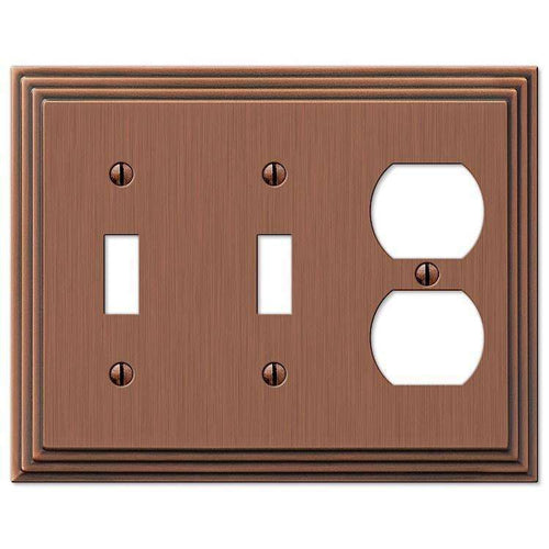 Steps Antique Copper 2 Toggle / Duplex Outlet - Wallplatesonline.com