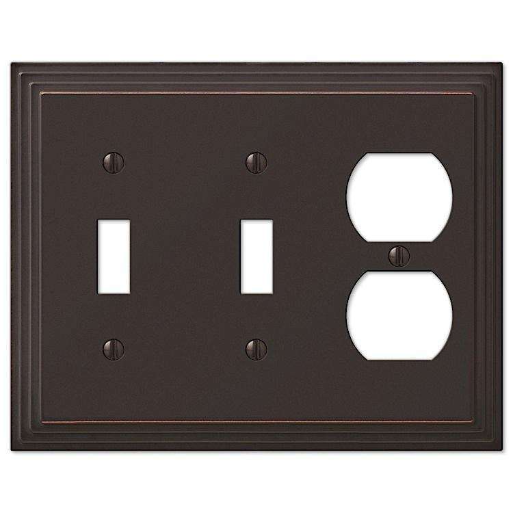 Steps Aged Bronze 2 Toggle / Duplex Outlet