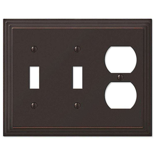 Steps Aged Bronze 2 Toggle / Duplex Outlet - Wallplatesonline.com
