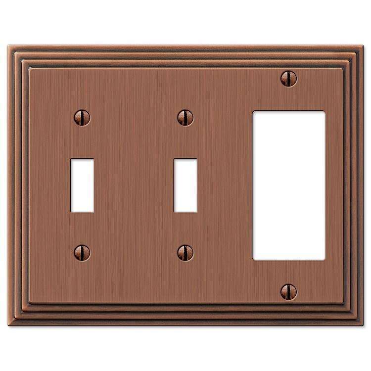 Steps Antique Copper 2 Toggle / 1 Rocker (GFI)