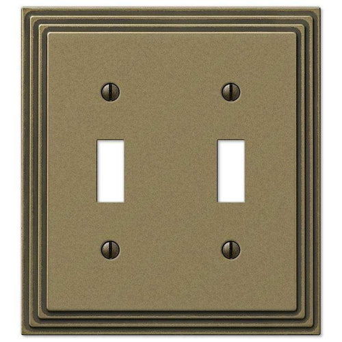 Steps Antique Brass Double Toggle - Wallplatesonline.com
