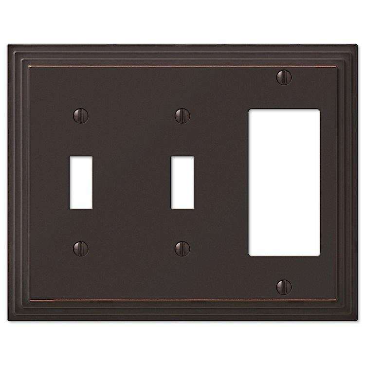 Steps Aged Bronze 2 Toggle / 1 Rocker (GFI) - Wallplatesonline.com
