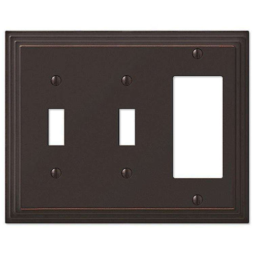 Steps Aged Bronze 2 Toggle / 1 Rocker (GFI) - Wallplatesonline.com