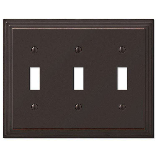 Steps Aged Bronze Triple Toggle - Wallplatesonline.com