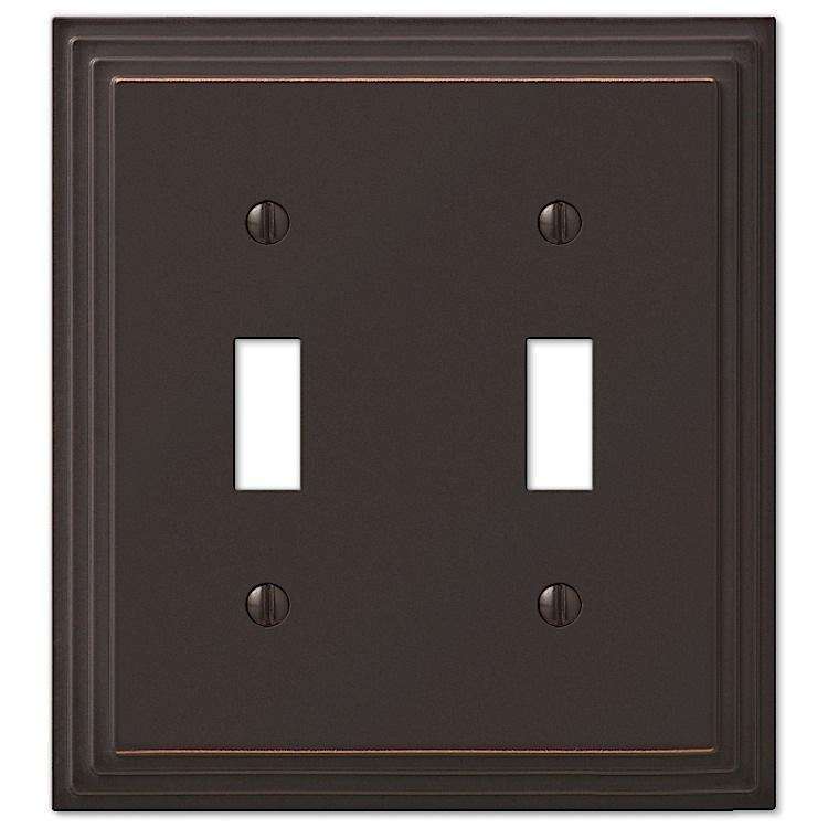 Steps Aged Bronze Double Toggle - Wallplatesonline.com