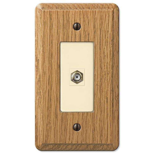 Contemporary Light Oak 1 Cable TV with Hardware - Wallplatesonline.com