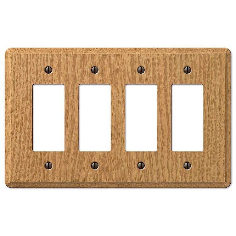 Contemporary Light Oak 4 Rocker (GFI) - Wallplatesonline.com