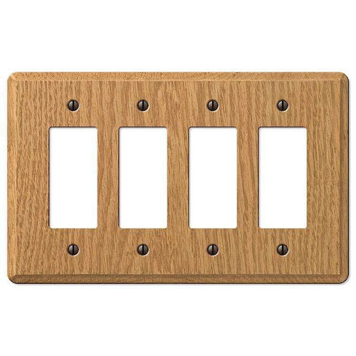 Contemporary Light Oak 4 Rocker (GFI) - Wallplatesonline.com