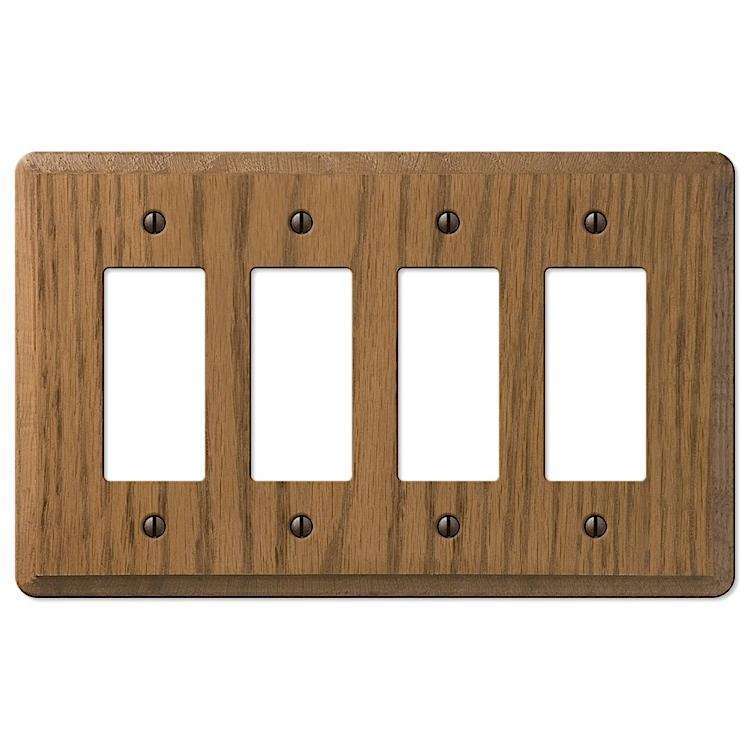 Contemporary Medium Oak 4 Rocker (GFI) - Wallplatesonline.com