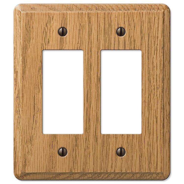 Contemporary Light Oak 2 Rocker (GFI) - Wallplatesonline.com