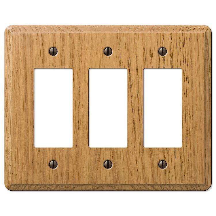 Contemporary Light Oak 3 Rocker (GFI) - Wallplatesonline.com
