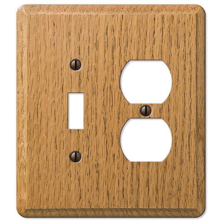 Contemporary Light Oak Toggle / Duplex Outlet - Wallplatesonline.com