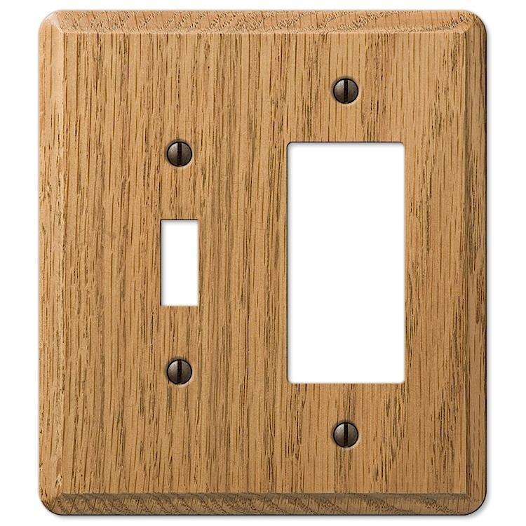 Contemporary Light Oak Toggle / 1 Rocker (GFI) - Wallplatesonline.com