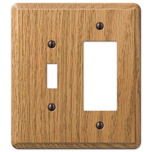 Contemporary Light Oak Toggle / 1 Rocker (GFI) - Wallplatesonline.com