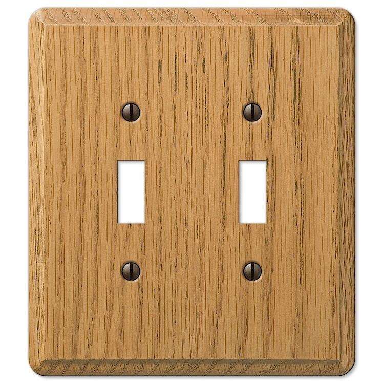 Contemporary Light Oak Double Toggle - Wallplatesonline.com