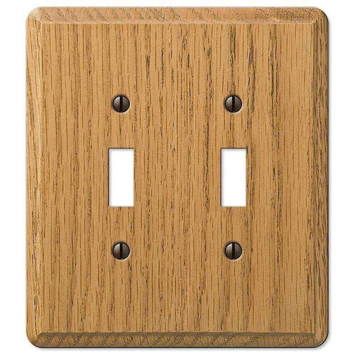 Contemporary Light Oak Double Toggle - Wallplatesonline.com
