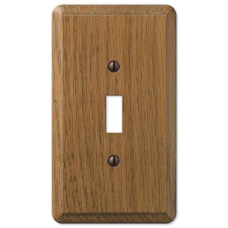 Contemporary Medium Oak Cover Plates - Wallplatesonline.com