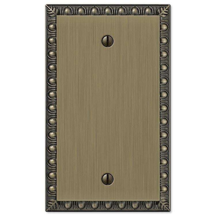 Egg & Dart Antique Brass 1 Blank - Wallplatesonline.com