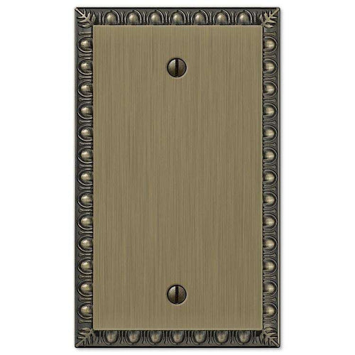 Egg & Dart Antique Brass 1 Blank - Wallplatesonline.com