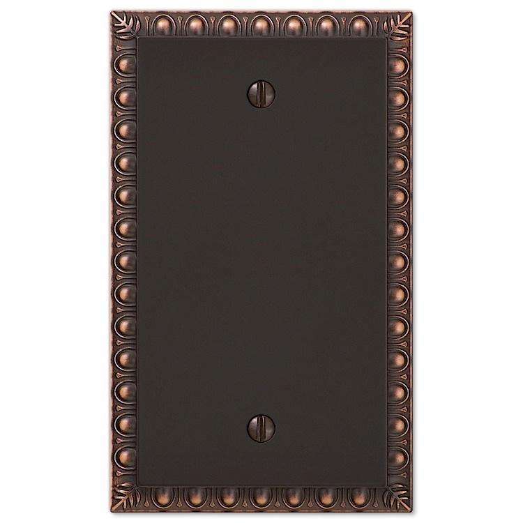 Egg & Dart Aged Bronze 1 Blank - Wallplatesonline.com