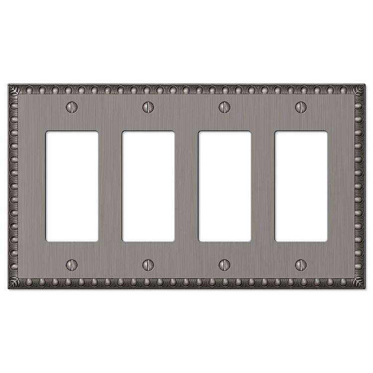 Egg & Dart Antique Nickel 4 Rocker (GFI) - Wallplatesonline.com