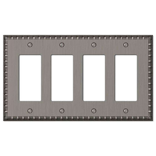 Egg & Dart Antique Nickel 4 Rocker (GFI) - Wallplatesonline.com