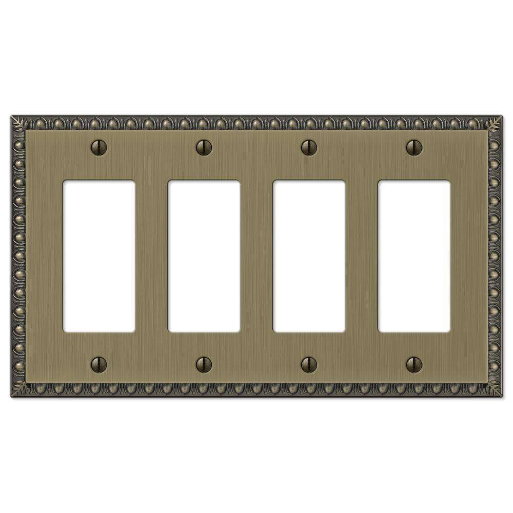 Egg & Dart Antique Brass 4 Rocker (GFI)
