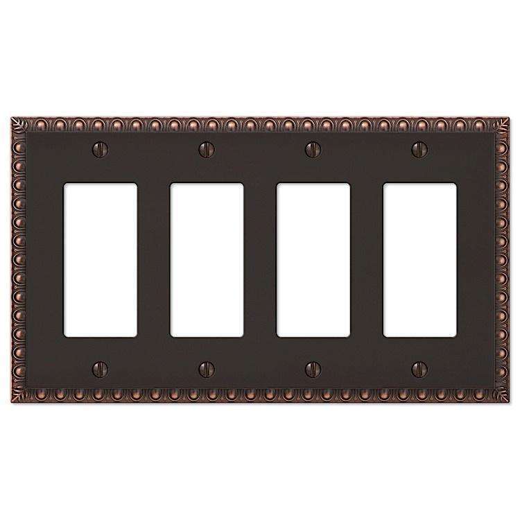 Egg & Dart Aged Bronze 4 Rocker (GFI) - Wallplatesonline.com