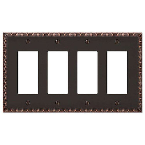 Egg & Dart Aged Bronze 4 Rocker (GFI) - Wallplatesonline.com