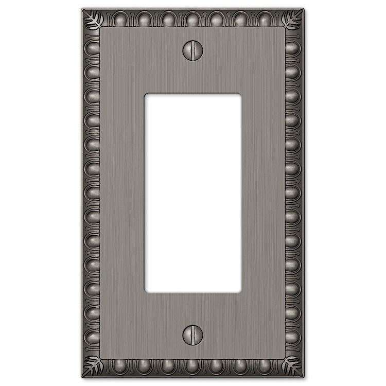 Egg & Dart Antique Nickel 1 Rocker (GFI) - Wallplatesonline.com
