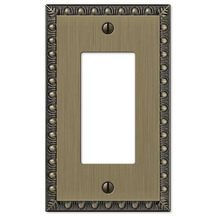 Egg & Dart Antique Brass 1 Rocker (GFI) - Wallplatesonline.com
