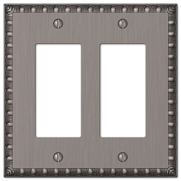 Egg & Dart Antique Nickel 2 Rocker (GFI) - Wallplatesonline.com