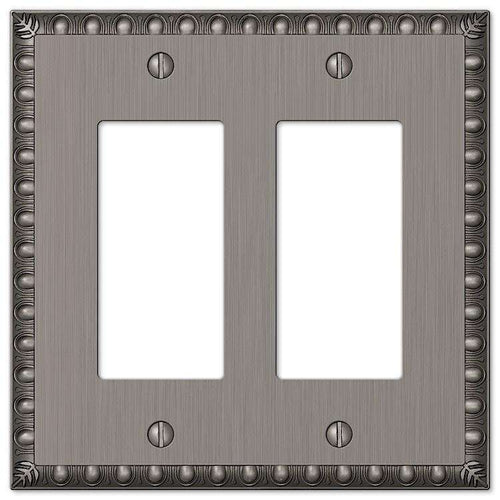 Egg & Dart Antique Nickel 2 Rocker (GFI) - Wallplatesonline.com