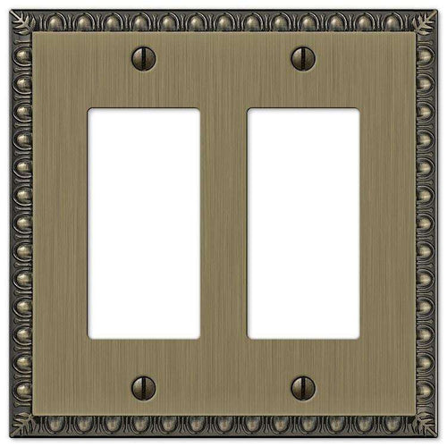 Egg & Dart Antique Brass 2 Rocker (GFI) - Wallplatesonline.com