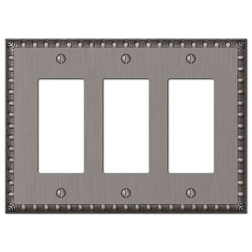 Egg & Dart Antique Nickel 3 Rocker (GFI) - Wallplatesonline.com