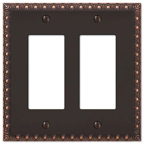 Egg & Dart Aged Bronze 2 Rocker (GFI) - Wallplatesonline.com