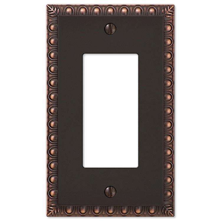 Egg & Dart Aged Bronze 1 Rocker (GFI) - Wallplatesonline.com