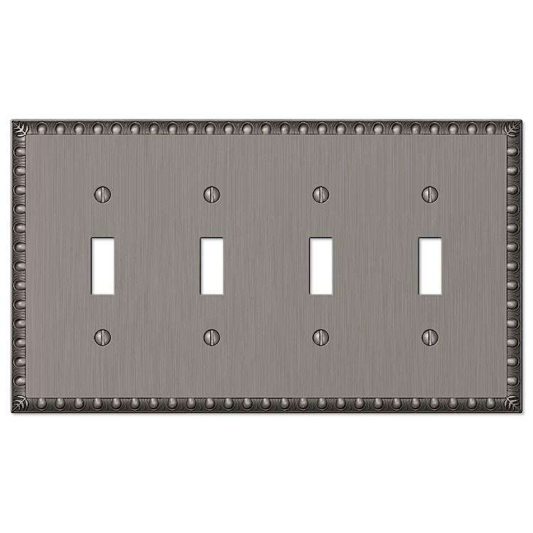 Egg & Dart Antique Nickel 4 Toggle - Wallplatesonline.com