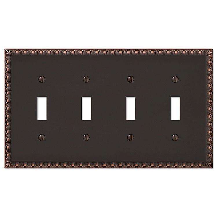 Egg & Dart Aged Bronze 4 Toggle - Wallplatesonline.com