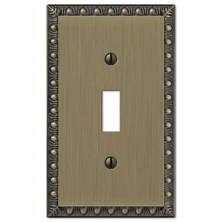 Egg & Dart Antique Brass Cover Plates
