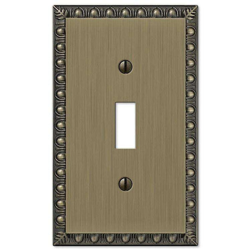 Egg & Dart Antique Brass Cover Plates - Wallplatesonline.com