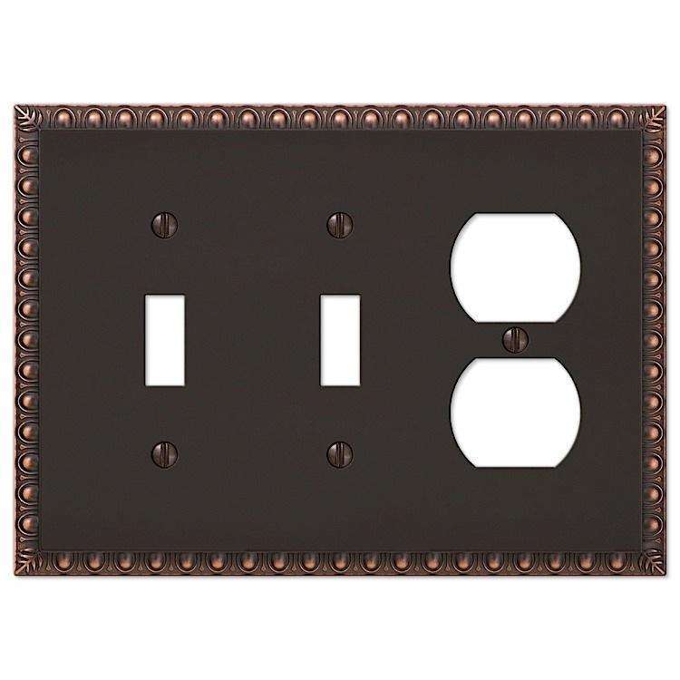 Egg & Dart Aged Bronze 2 Toggle / Duplex Outlet