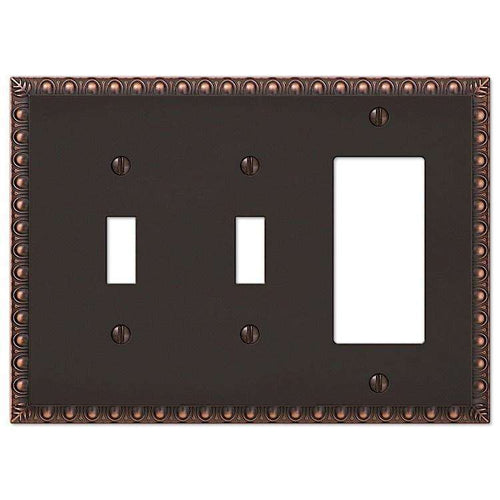 Egg & Dart Aged Bronze 2 Toggle / 1 Rocker (GFI) - Wallplatesonline.com