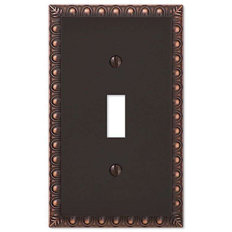 Egg & Dart Aged Bronze Cover Plates - Wallplatesonline.com