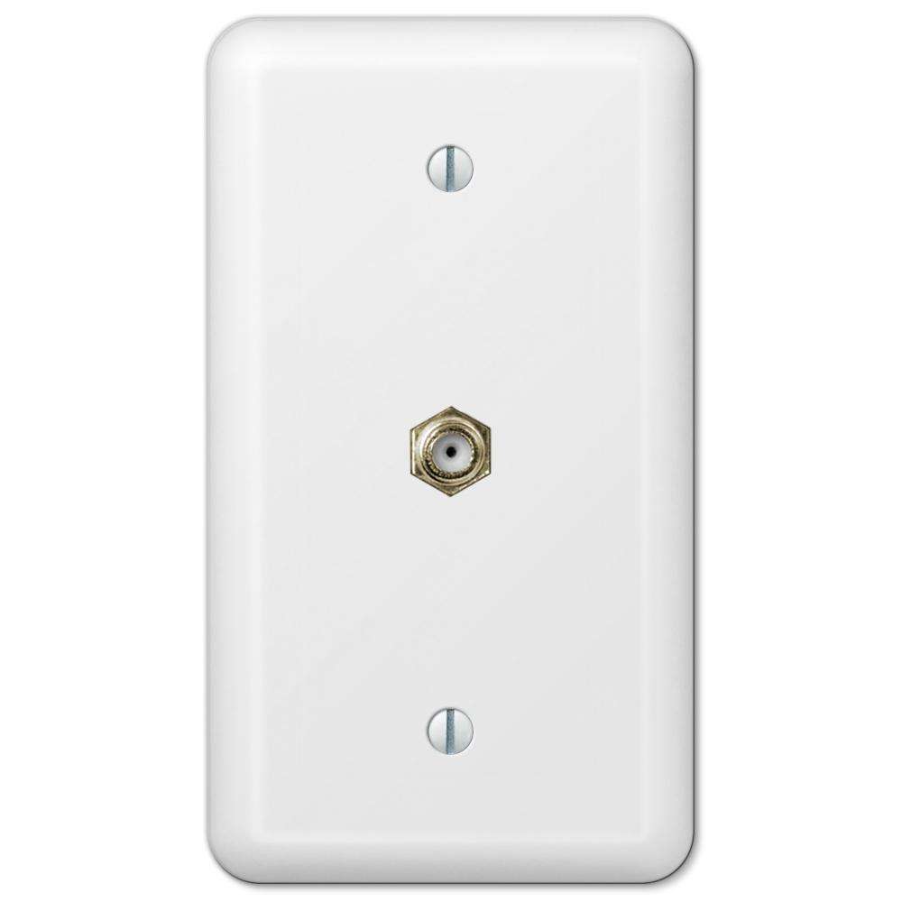 Devon White 1 Cable TV with Hardware - Wallplatesonline.com