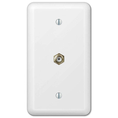 Devon White 1 Cable TV with Hardware - Wallplatesonline.com