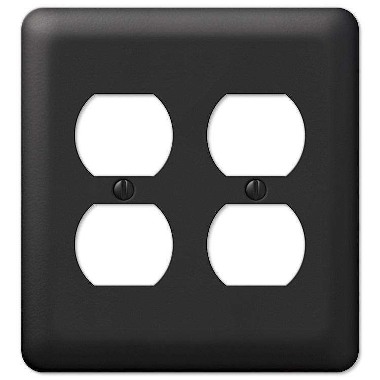 Devon Black 2 Duplex Outlet - Wallplatesonline.com
