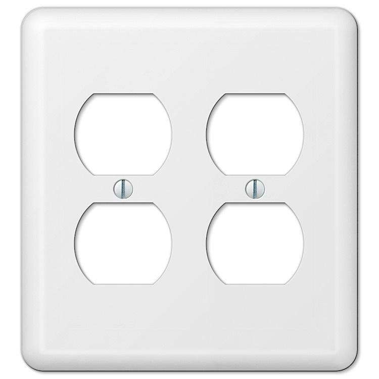 Devon White 2 Duplex Outlet - Wallplatesonline.com
