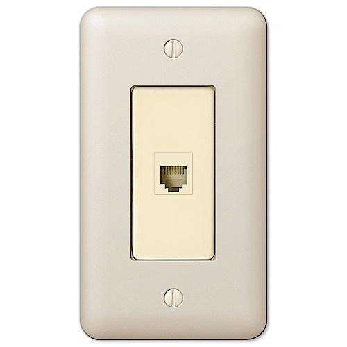 Devon Light Almond 1 Phone Jack with Hardware - Wallplatesonline.com