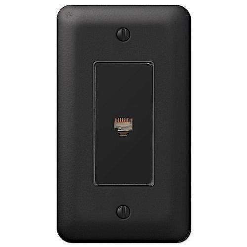Devon Black 1 Phone Jack with Hardware - Wallplatesonline.com